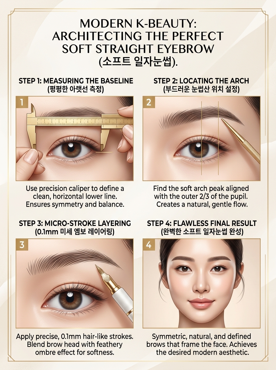 일자눈썹 스텝바이스텝